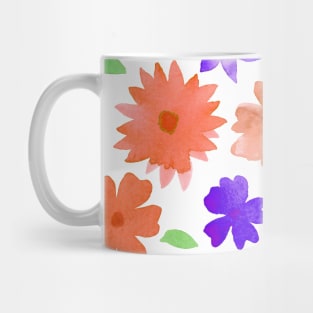 Loose floral pattern - orange and purple Mug